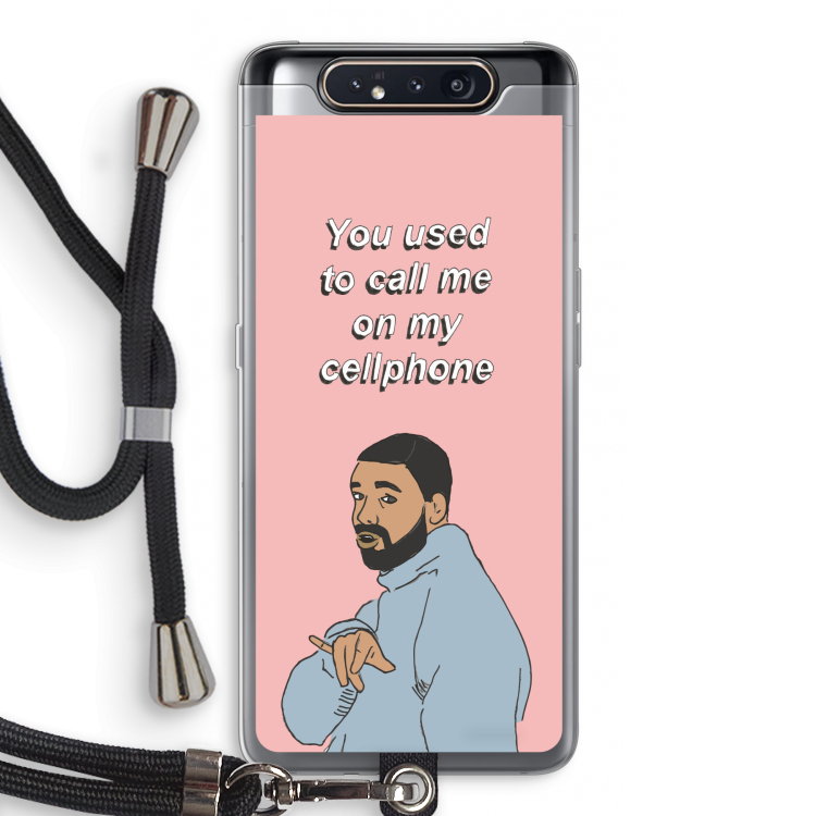 CaseCompany Hotline bling: Samsung Galaxy A80 Transparant Hoesje met koord