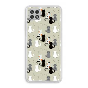 CaseCompany Katten: Samsung Galaxy A22 4G Transparant Hoesje