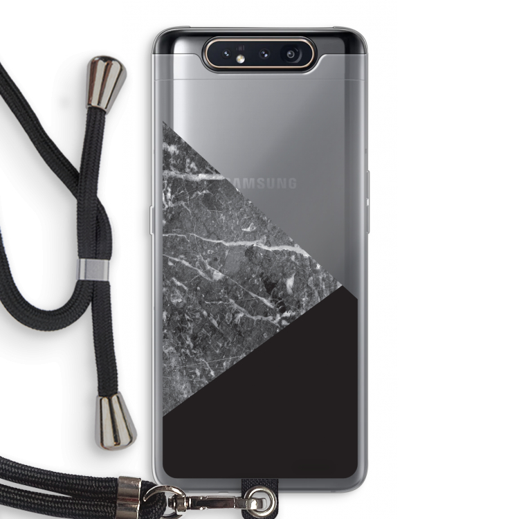 CaseCompany Combinatie marmer: Samsung Galaxy A80 Transparant Hoesje met koord