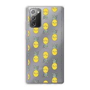 CaseCompany Ananas: Samsung Galaxy Note 20 / Note 20 5G Transparant Hoesje