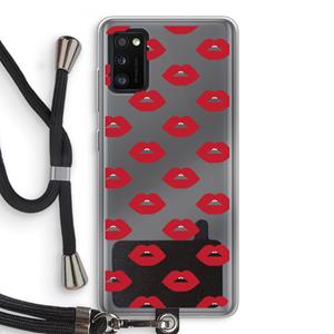 CaseCompany Lips: Samsung Galaxy A41 Transparant Hoesje met koord