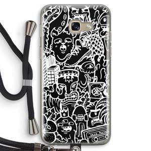 CaseCompany Vexx Black Mixtape: Samsung Galaxy A5 (2017) Transparant Hoesje met koord