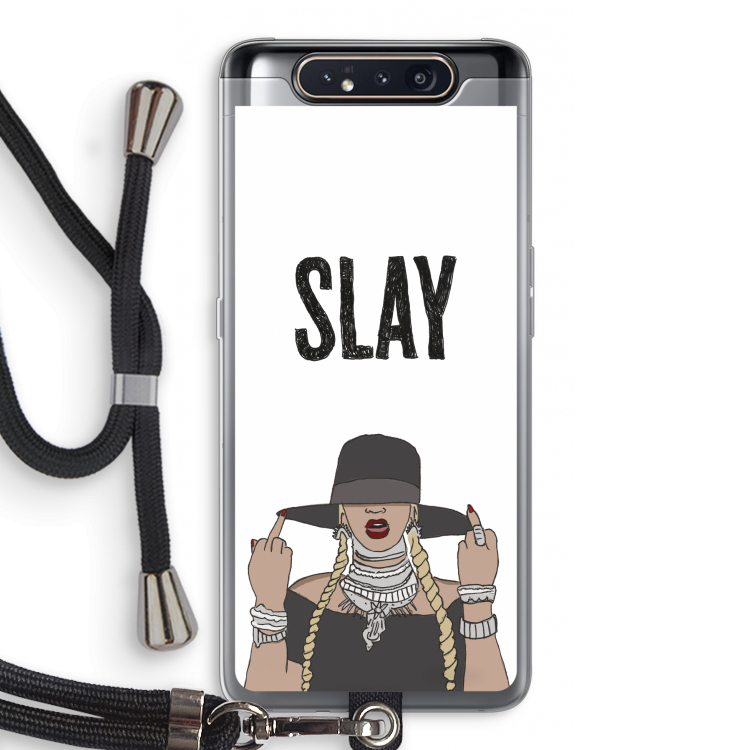 CaseCompany Slay All Day: Samsung Galaxy A80 Transparant Hoesje met koord