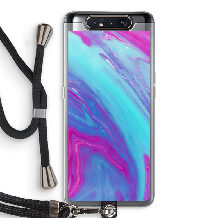 CaseCompany Zweverige regenboog: Samsung Galaxy A80 Transparant Hoesje met koord