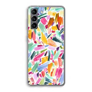 CaseCompany Watercolor Brushstrokes: Samsung Galaxy S21 Transparant Hoesje