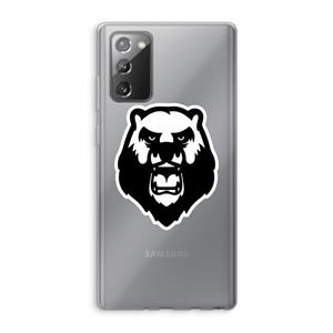 CaseCompany Angry Bear (white): Samsung Galaxy Note 20 / Note 20 5G Transparant Hoesje