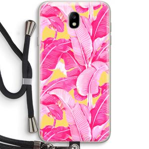 CaseCompany Pink Banana: Samsung Galaxy J7 (2017) Transparant Hoesje met koord