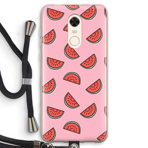 CaseCompany Watermeloen: Xiaomi Redmi 5 Transparant Hoesje met koord