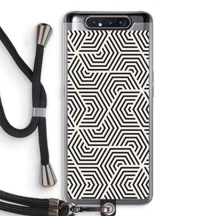 CaseCompany Magic pattern: Samsung Galaxy A80 Transparant Hoesje met koord