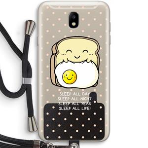 CaseCompany Sleep All Day: Samsung Galaxy J7 (2017) Transparant Hoesje met koord