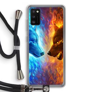 CaseCompany Fire & Ice: Samsung Galaxy A41 Transparant Hoesje met koord