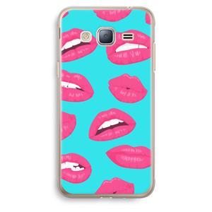 CaseCompany Bite my lip: Samsung Galaxy J3 (2016) Transparant Hoesje