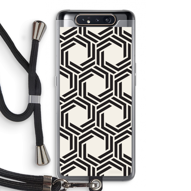 CaseCompany Geometrisch patroon: Samsung Galaxy A80 Transparant Hoesje met koord