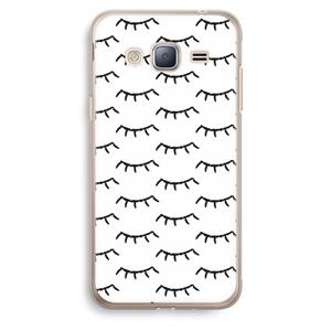 CaseCompany Wimpers: Samsung Galaxy J3 (2016) Transparant Hoesje