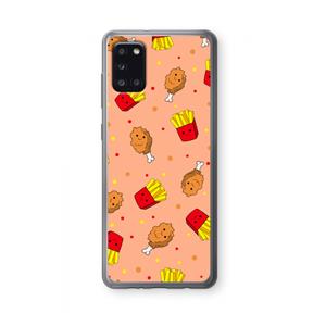CaseCompany Chicken 'n Fries: Samsung Galaxy A31 Transparant Hoesje