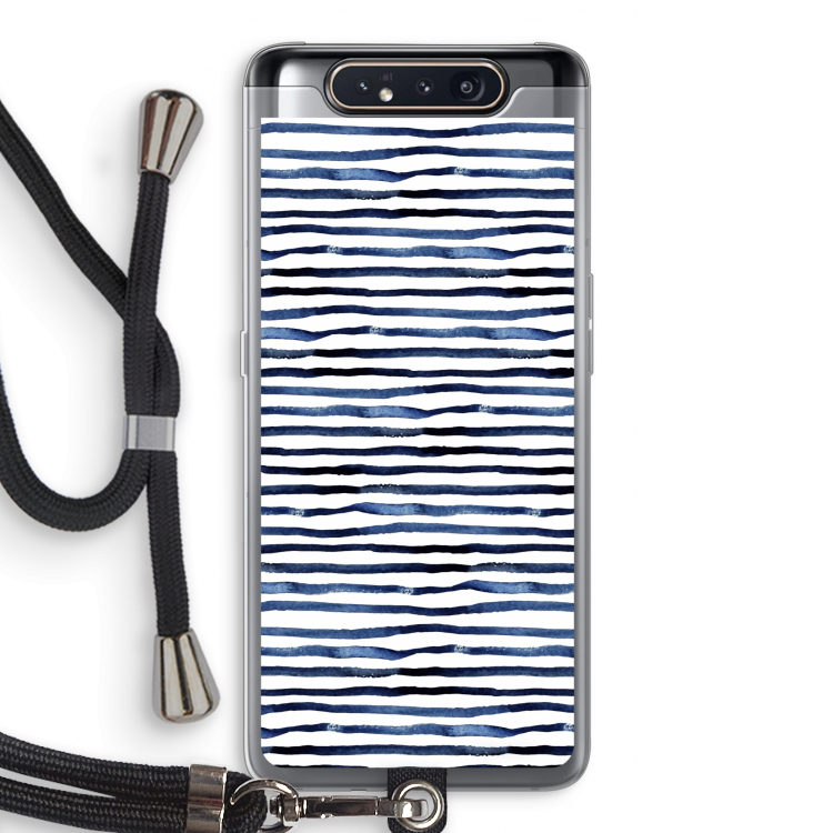 CaseCompany Verrassende lijnen: Samsung Galaxy A80 Transparant Hoesje met koord