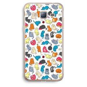 CaseCompany Kleurrijke katten: Samsung Galaxy J3 (2016) Transparant Hoesje