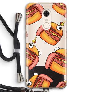 CaseCompany Hamburger: Xiaomi Redmi 5 Transparant Hoesje met koord