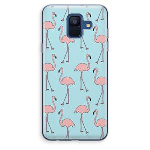 CaseCompany Anything Flamingoes: Samsung Galaxy A6 (2018) Transparant Hoesje