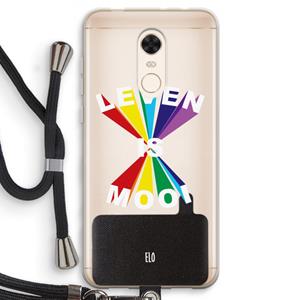 CaseCompany Het Leven Is Mooi: Xiaomi Redmi 5 Transparant Hoesje met koord