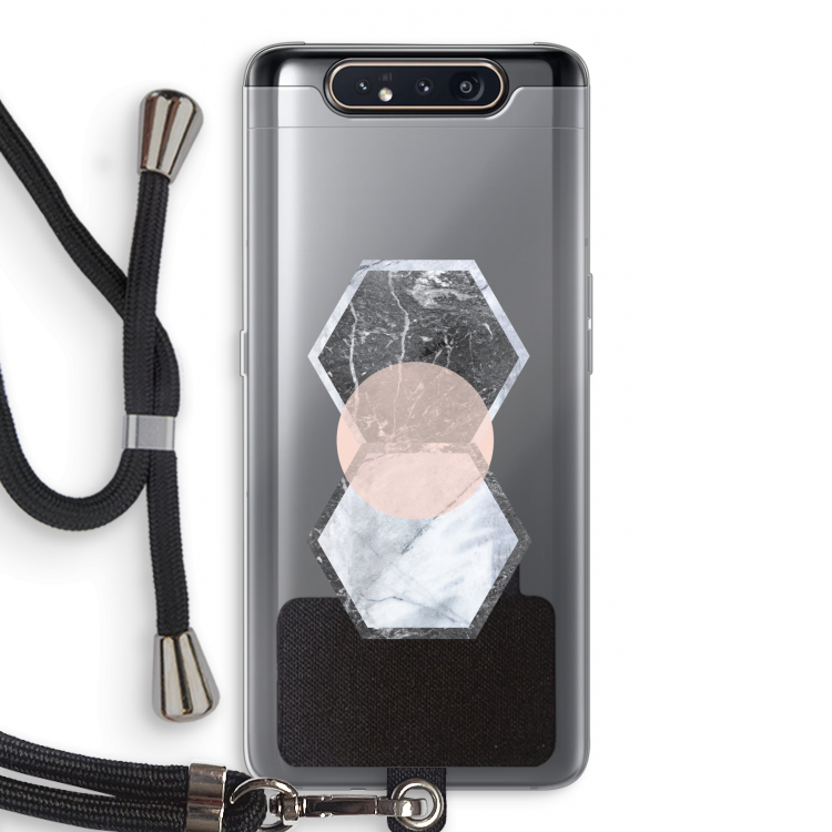 CaseCompany Creatieve toets: Samsung Galaxy A80 Transparant Hoesje met koord