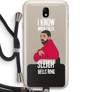 CaseCompany Sleigh Bells Ring: Samsung Galaxy J7 (2017) Transparant Hoesje met koord