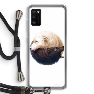 CaseCompany Yin Yang Wolves: Samsung Galaxy A41 Transparant Hoesje met koord