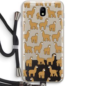 CaseCompany Alpacas: Samsung Galaxy J7 (2017) Transparant Hoesje met koord