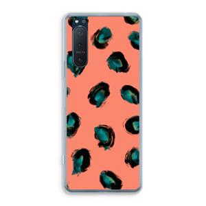 CaseCompany Pink Cheetah: Sony Xperia 5 II Transparant Hoesje