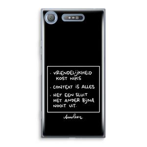CaseCompany Mijn Motto's: Sony Xperia XZ1 Transparant Hoesje