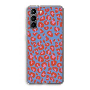 CaseCompany Leopard blue: Samsung Galaxy S21 Transparant Hoesje