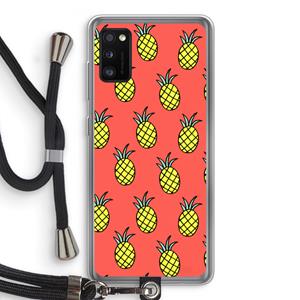 CaseCompany Ananas: Samsung Galaxy A41 Transparant Hoesje met koord