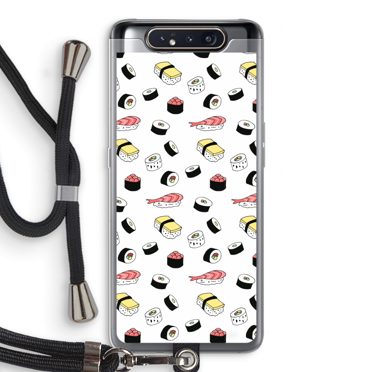 CaseCompany Sushi time: Samsung Galaxy A80 Transparant Hoesje met koord