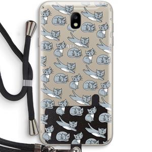 CaseCompany Poezen: Samsung Galaxy J7 (2017) Transparant Hoesje met koord