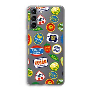 CaseCompany Fruitsticker: Samsung Galaxy S21 Transparant Hoesje