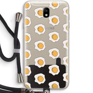 CaseCompany Bacon to my eggs #1: Samsung Galaxy J7 (2017) Transparant Hoesje met koord