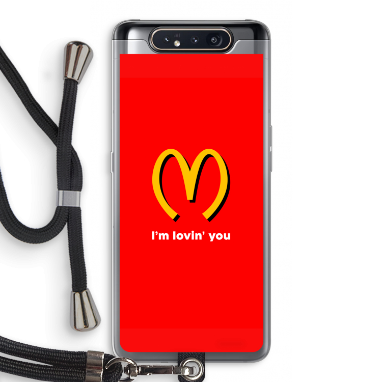 CaseCompany I'm lovin' you: Samsung Galaxy A80 Transparant Hoesje met koord