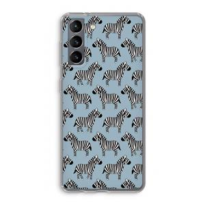 CaseCompany Zebra: Samsung Galaxy S21 Transparant Hoesje