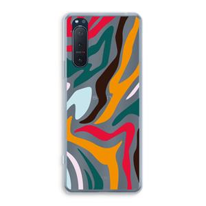 CaseCompany Colored Zebra: Sony Xperia 5 II Transparant Hoesje