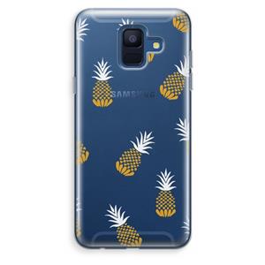 CaseCompany Ananasjes: Samsung Galaxy A6 (2018) Transparant Hoesje