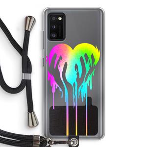 CaseCompany Hold My Heart: Samsung Galaxy A41 Transparant Hoesje met koord
