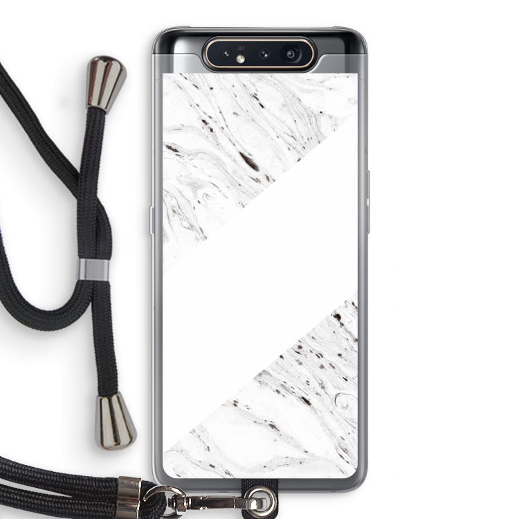 CaseCompany Biggest stripe: Samsung Galaxy A80 Transparant Hoesje met koord