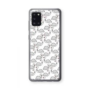 CaseCompany Zwanen: Samsung Galaxy A31 Transparant Hoesje