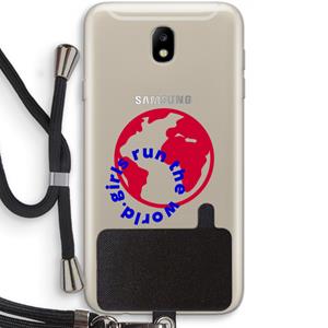 CaseCompany Run The World: Samsung Galaxy J7 (2017) Transparant Hoesje met koord
