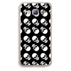 CaseCompany Musketon Skulls: Samsung Galaxy J3 (2016) Transparant Hoesje
