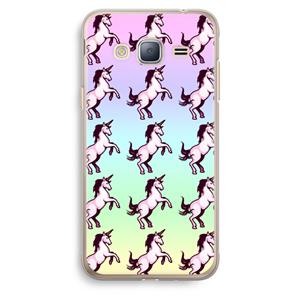 CaseCompany Musketon Unicorn: Samsung Galaxy J3 (2016) Transparant Hoesje
