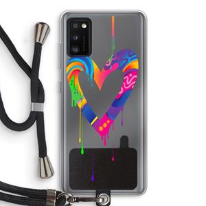 CaseCompany Melts My Heart: Samsung Galaxy A41 Transparant Hoesje met koord