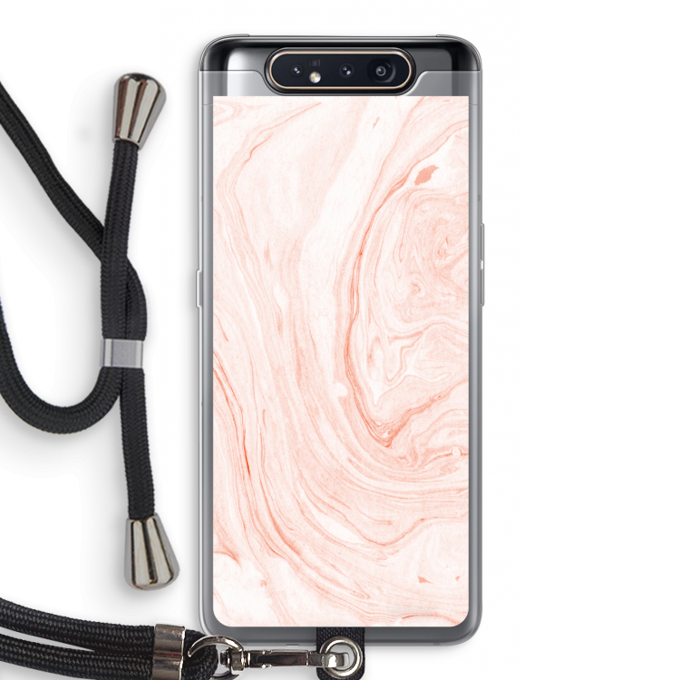CaseCompany Peach bath: Samsung Galaxy A80 Transparant Hoesje met koord