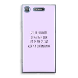 CaseCompany Ochtendhumeur: Sony Xperia XZ1 Transparant Hoesje