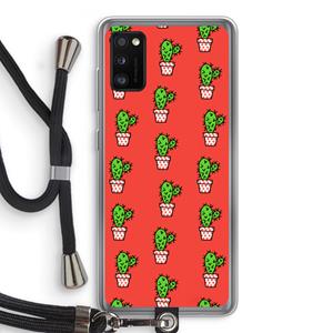 CaseCompany Mini cactus: Samsung Galaxy A41 Transparant Hoesje met koord